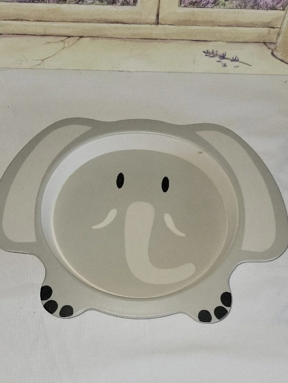 Gray Elephant Kids Plate - Cute Animal Dinnerware